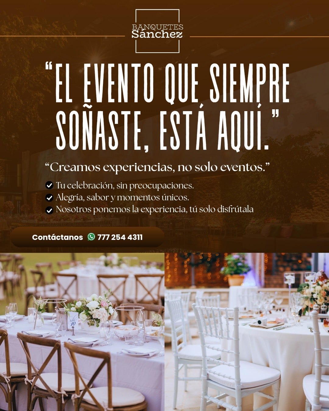 Promocional de evento Banquetes Sánchez